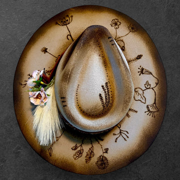 SMALL - Personalized Flame Kissed Felt Hat Golden Prairie - Chestnut