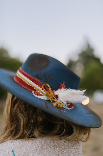 MEDIUM - Personalized Flame Kissed Felt Hat Winter Breeze