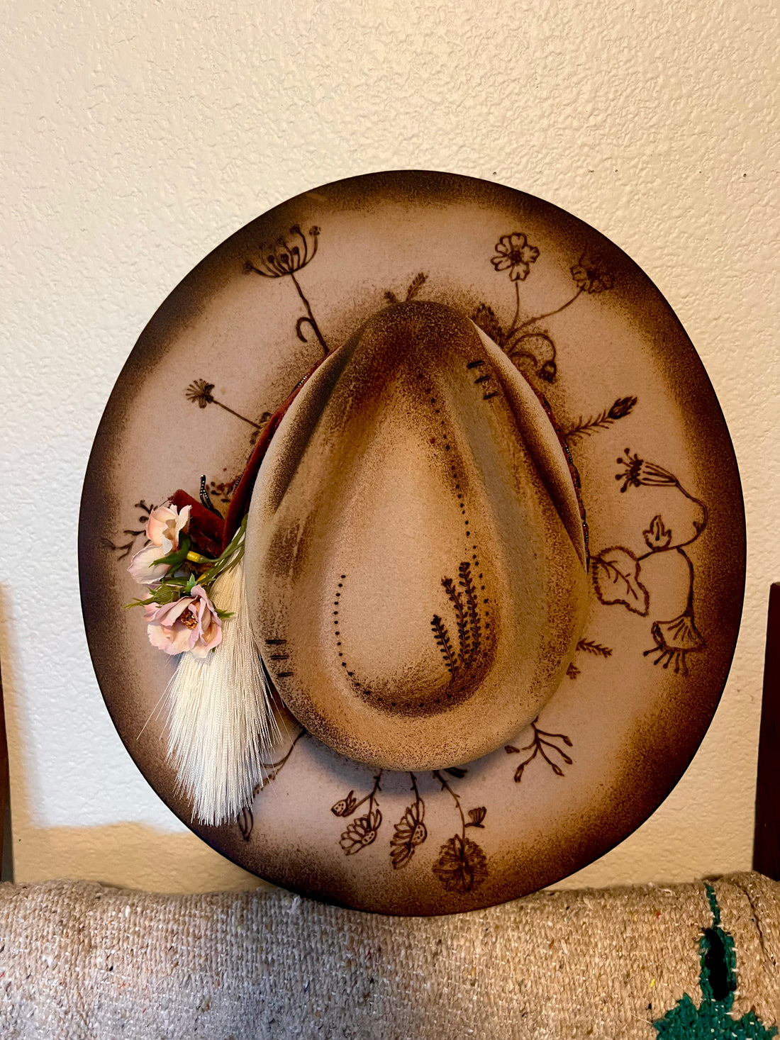 SMALL - Personalized Flame Kissed Felt Hat Golden Prairie - Chestnut