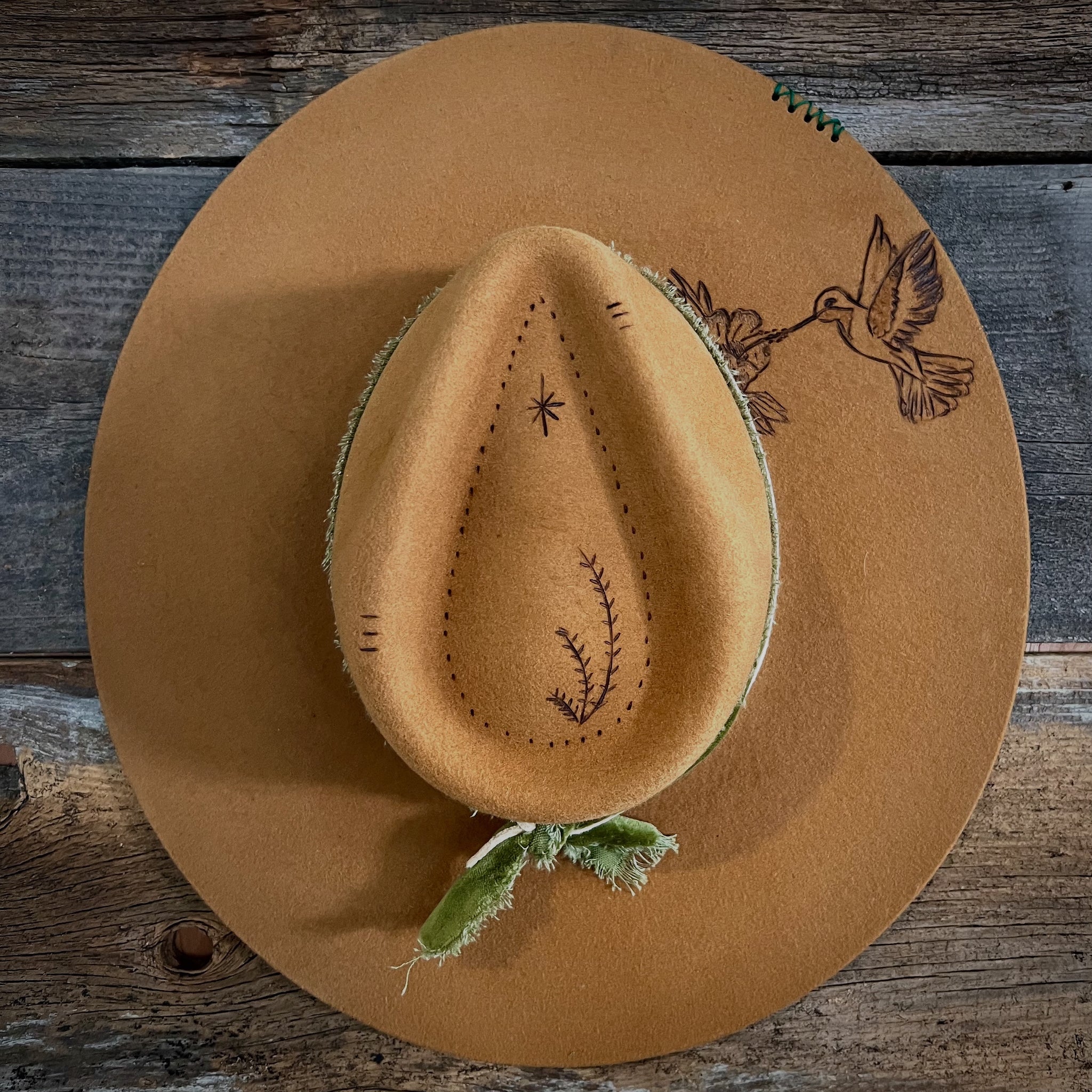 Wild Nectar – Personalized Flame Kissed Felt Hat – Tobacco