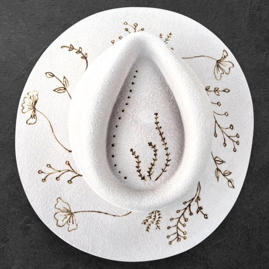 Personalized Morgan & Tayler Fedora Wildflowers Fedora Felt Hat