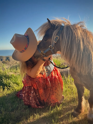 Retro Cowgirl Pinup:  Desert Darling -Cashmere Felt Cowboy Hat