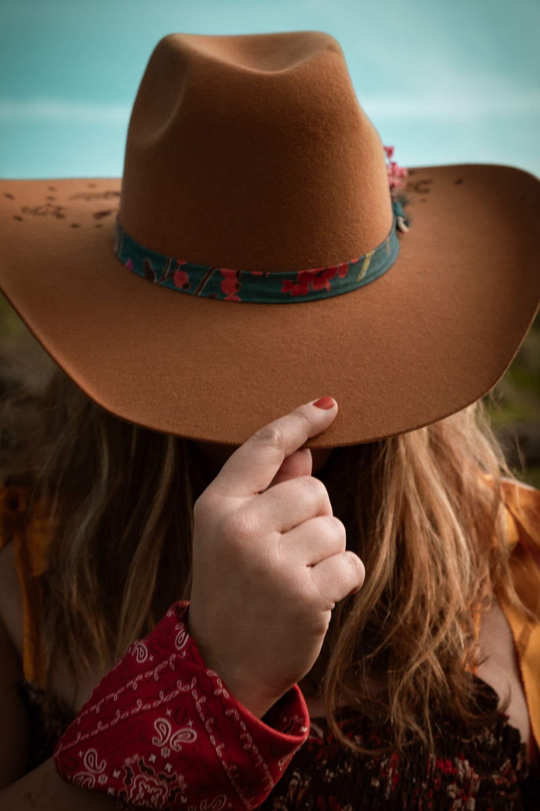 Retro Cowgirl Pinup:  Desert Darling -Cashmere Felt Cowboy Hat