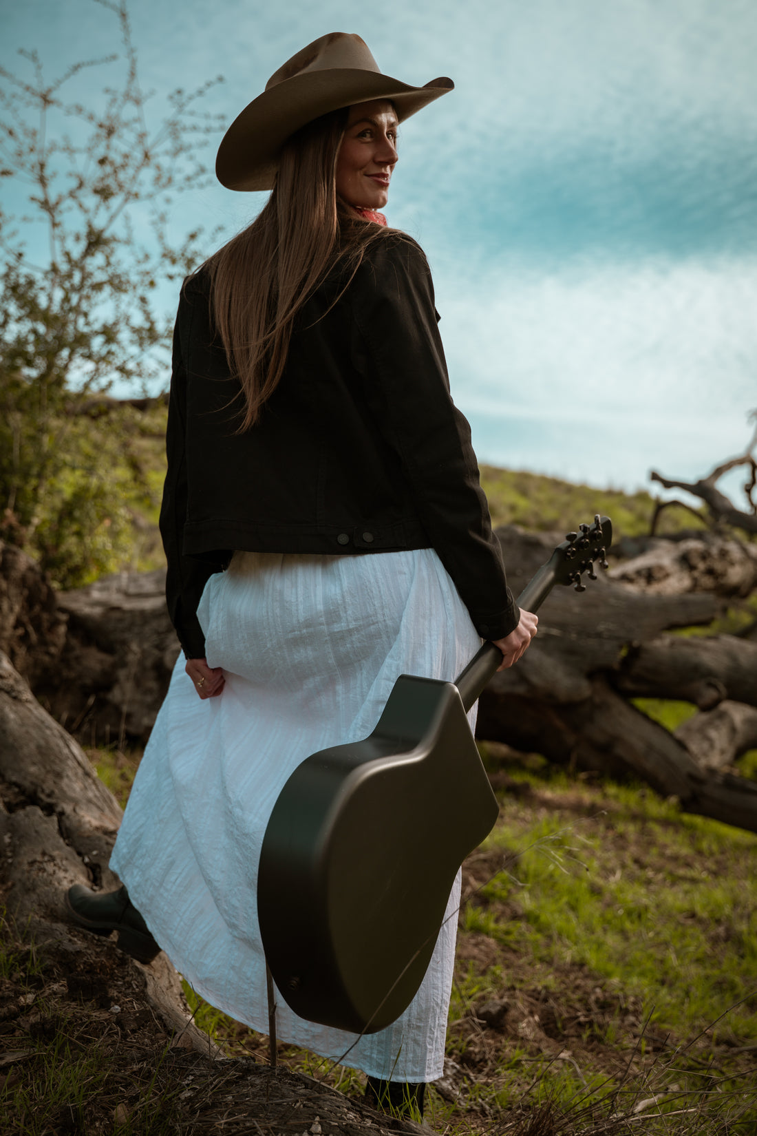 Retro Cowgirl Pinup:  Flame Darling -Distressed Felt Cowboy Hat