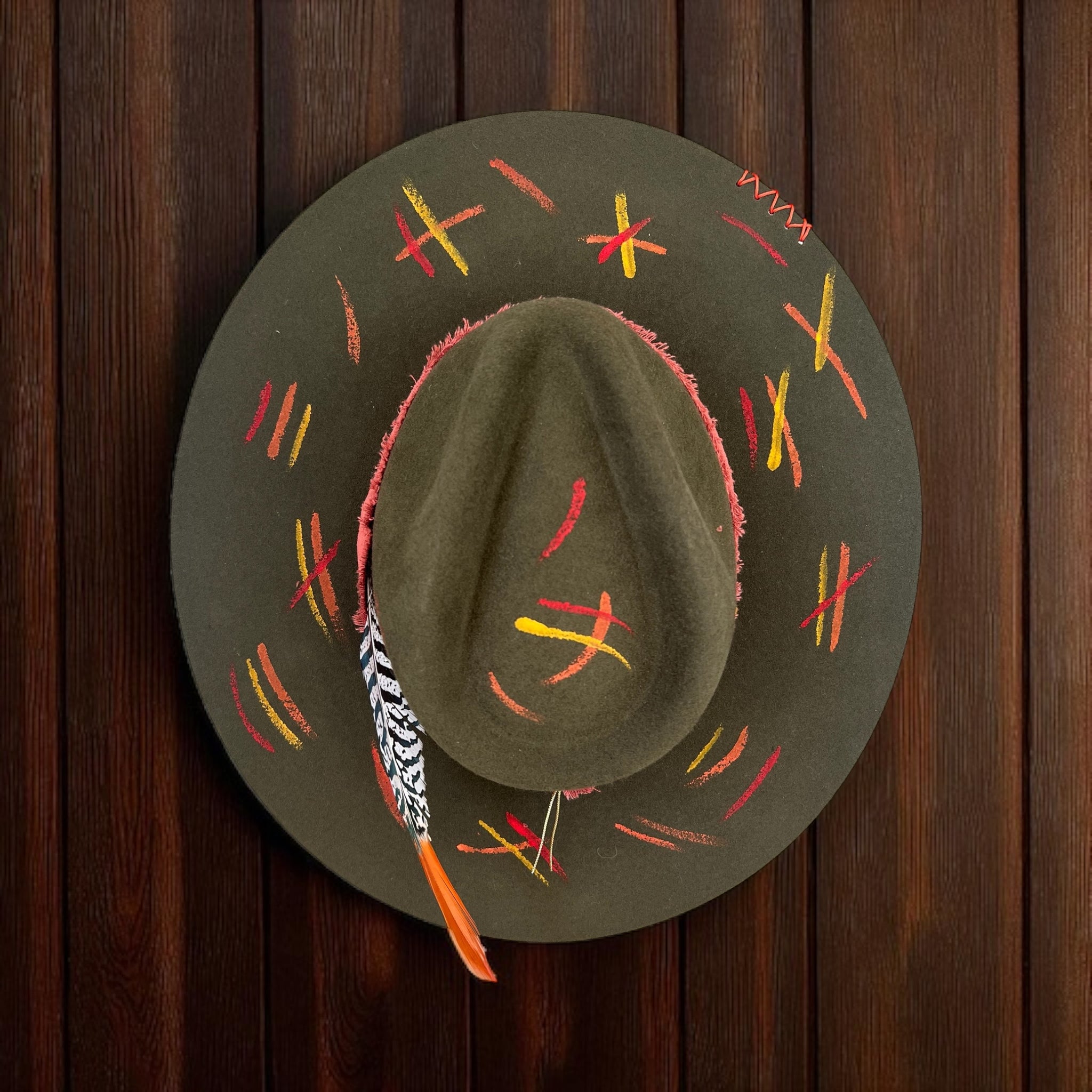 Sundown Muse – Personalized Flame Kissed Felt Hat – Olive