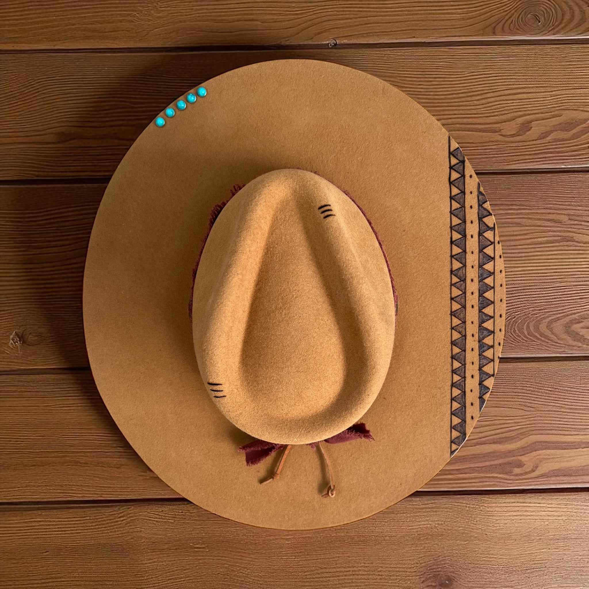 Desert Mesa – Personalized Flame Kissed Felt Hat – Tobacco